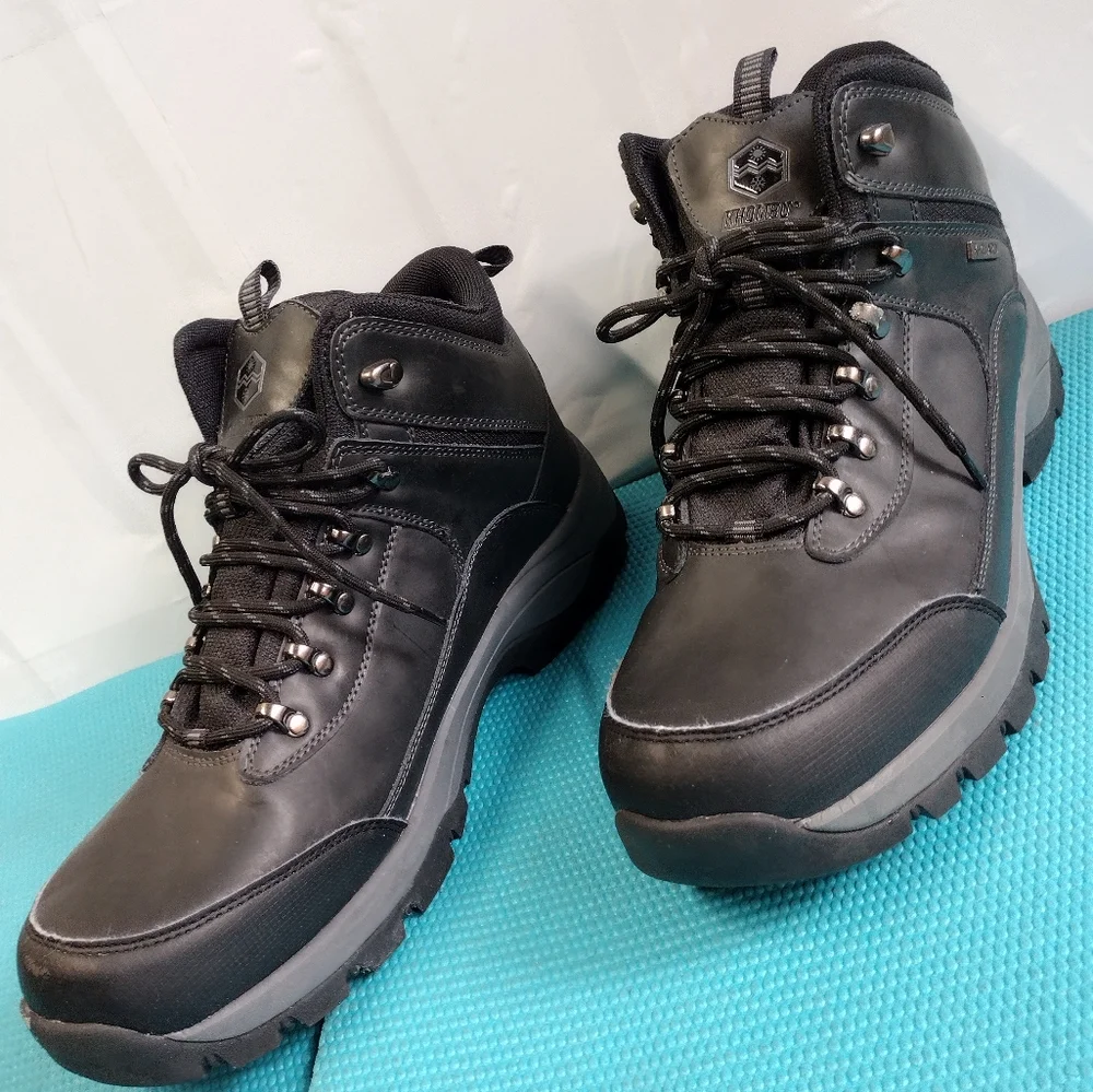Khombu Summit Men's Leather Hiking Outdoor Tactical Black Boots 13